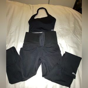 AM 2 pieces exercise hight waist elastic L